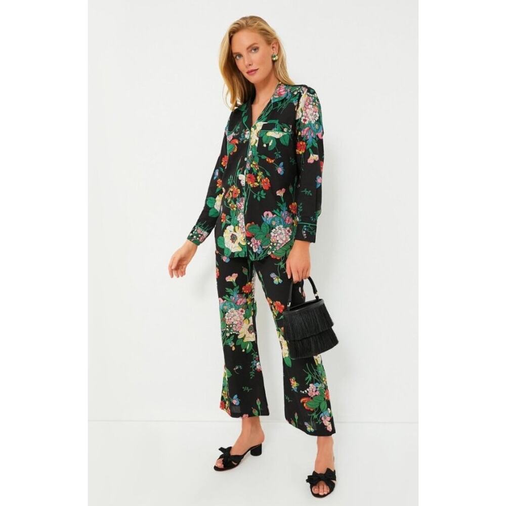 Floral Button-Down Top - Black Multicolor